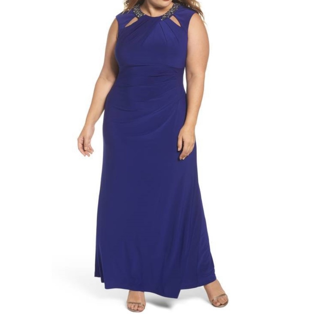 Eliza J Jeweled Neck Column Gown SZ 20W NWT
